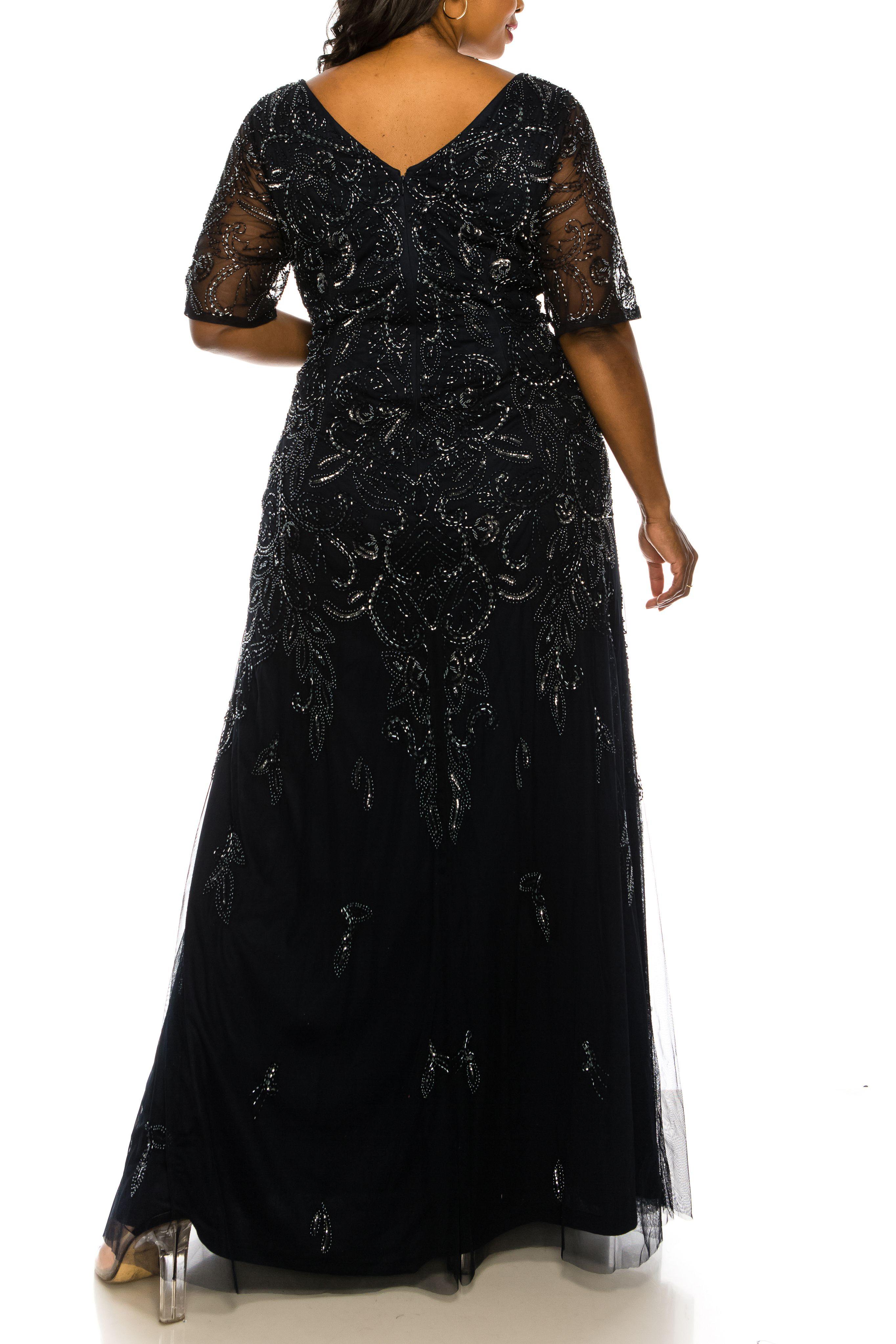 Adrianna Papell Long Plus Size Dress ...